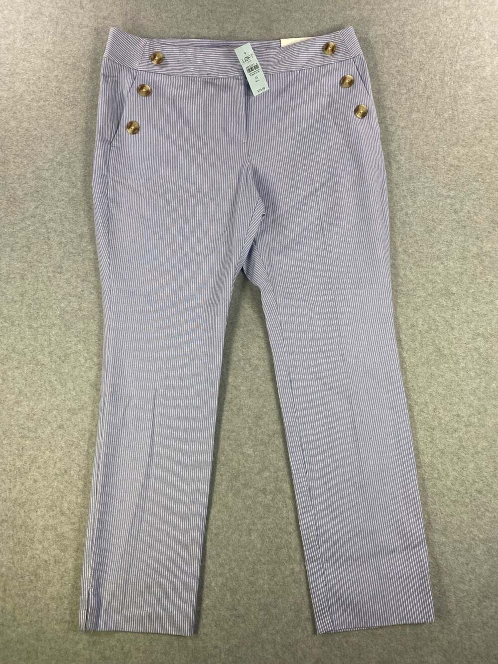 LOFT Outlet Skinny Ankle Petite Blue and White Striped Sailor Pants Size 10P